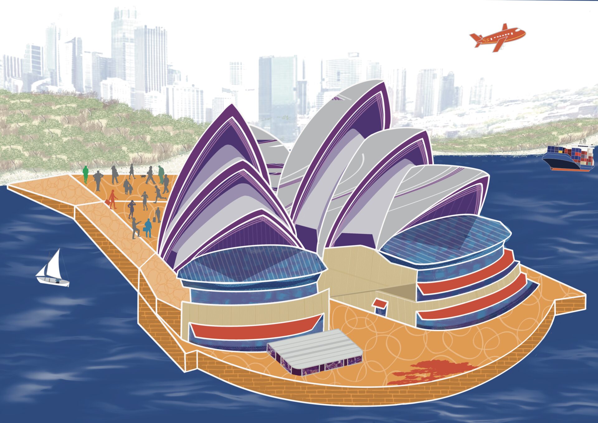 Opernhaus / opera house in Sydney (Australien/Australia) - digital painting -Gabriele Schreiber-travelpaintings -01